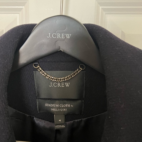 J. Crew Classic Wool Stadium Pea Coat - Double Breasted Navy Blue Size 4 - Picture 3 of 6